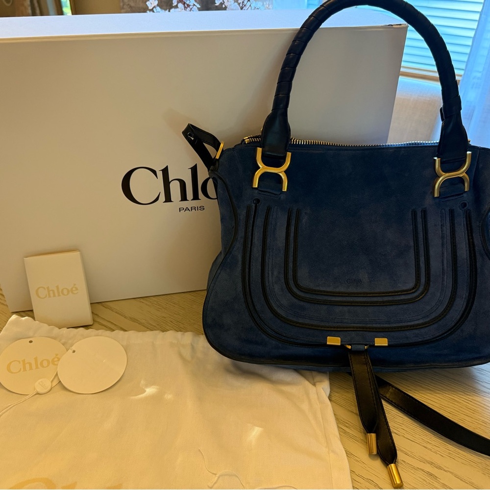 Like New! Chloe Navy Blue Crossbody Bag